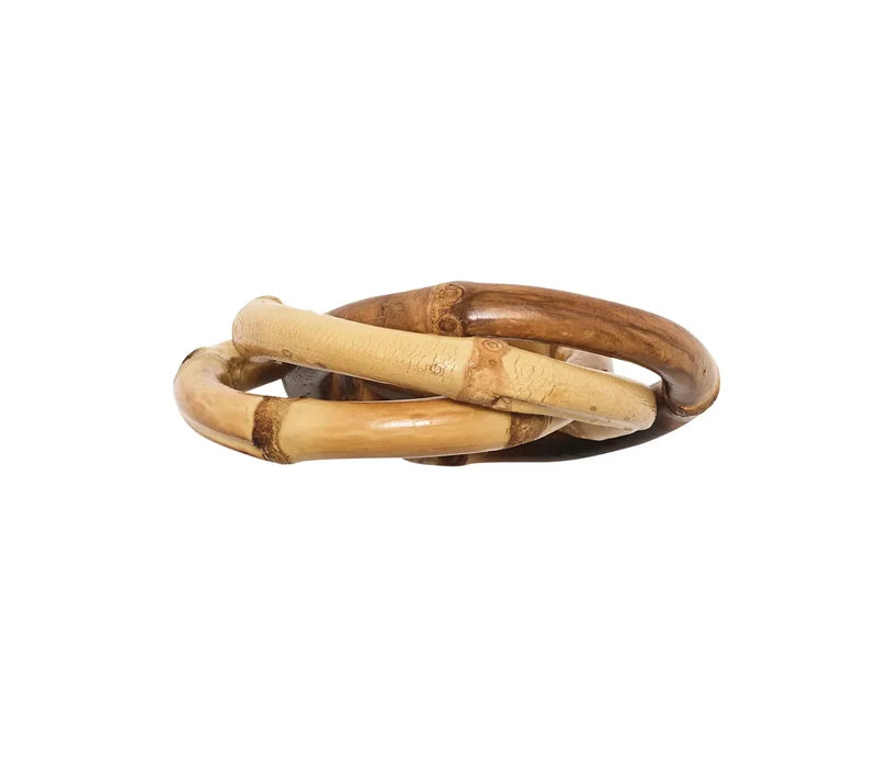 Set 4 Bamboo Trinity Napkin Rings in Natural
