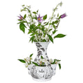 Country Estate tulipiere vase in flint grey with floral arrangement, featuring multiple stems and intricate botanical desi...