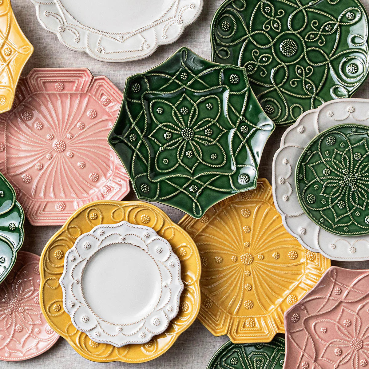 Jardins du Monde Asst'd Salad Plate Set/4 Blush