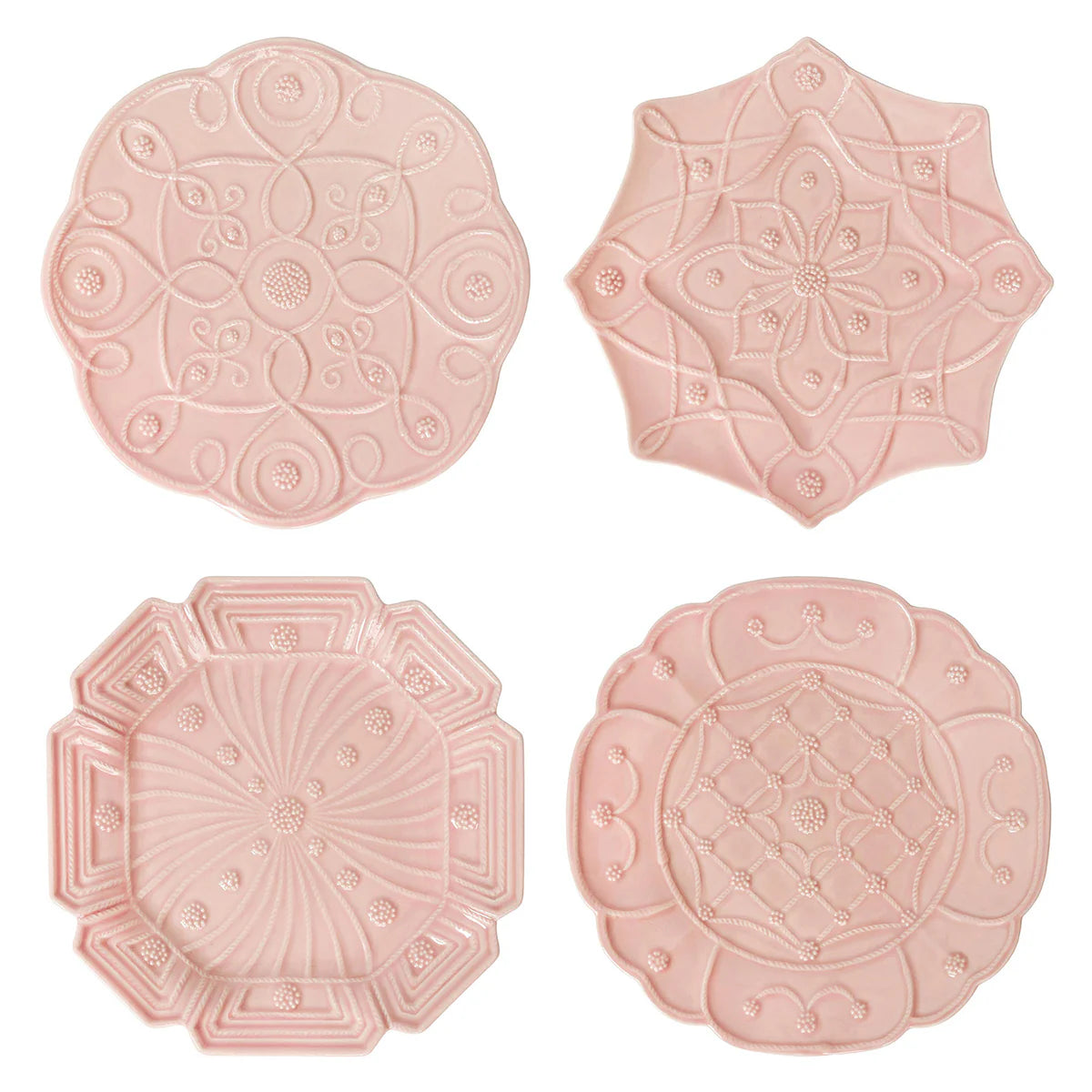 Jardins du Monde Asst'd Salad Plate Set/4 Blush