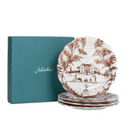 Country Estate Harvest Assorted Party Plates, Set of 4 in Sepia