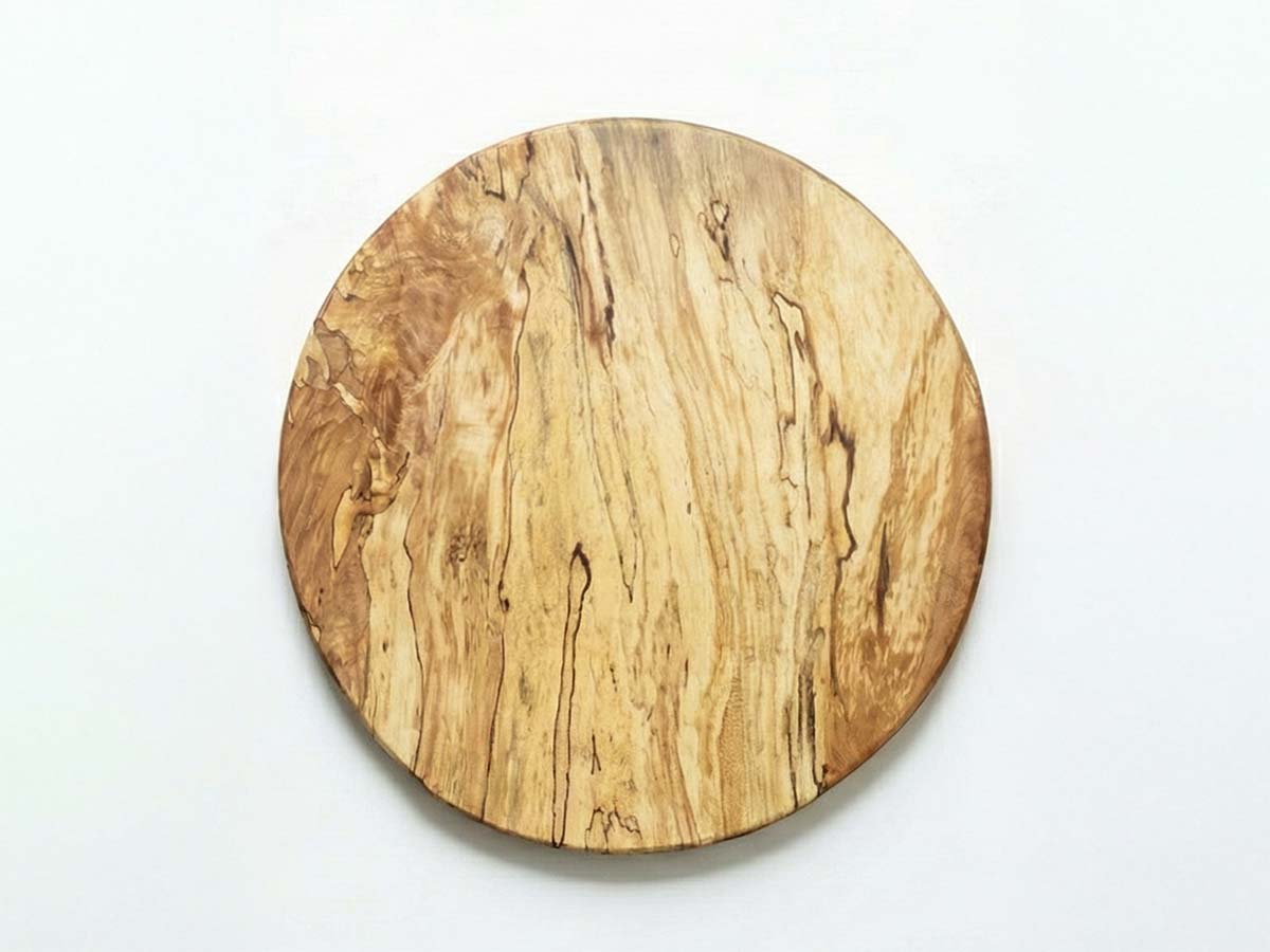 Large, Spalted Maple Round Wooden Cutting Board (15”)