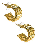 Anna Bamboo Hoop Earring - 18k Gold Plated