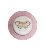 Pink Lace Dessert Plate with Butterfly