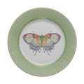 Apple Green Lace Dessert Plate with Butterfly