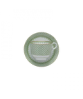 Apple Green Lace Tea Cup & Saucer
