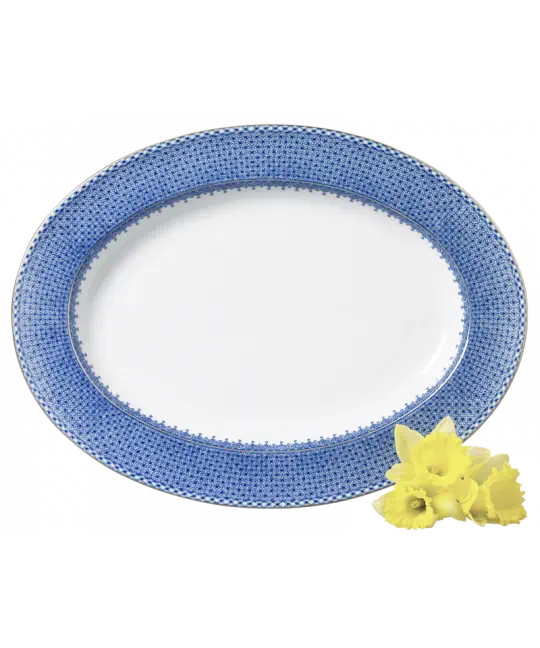 Blue Lace Oval Platter