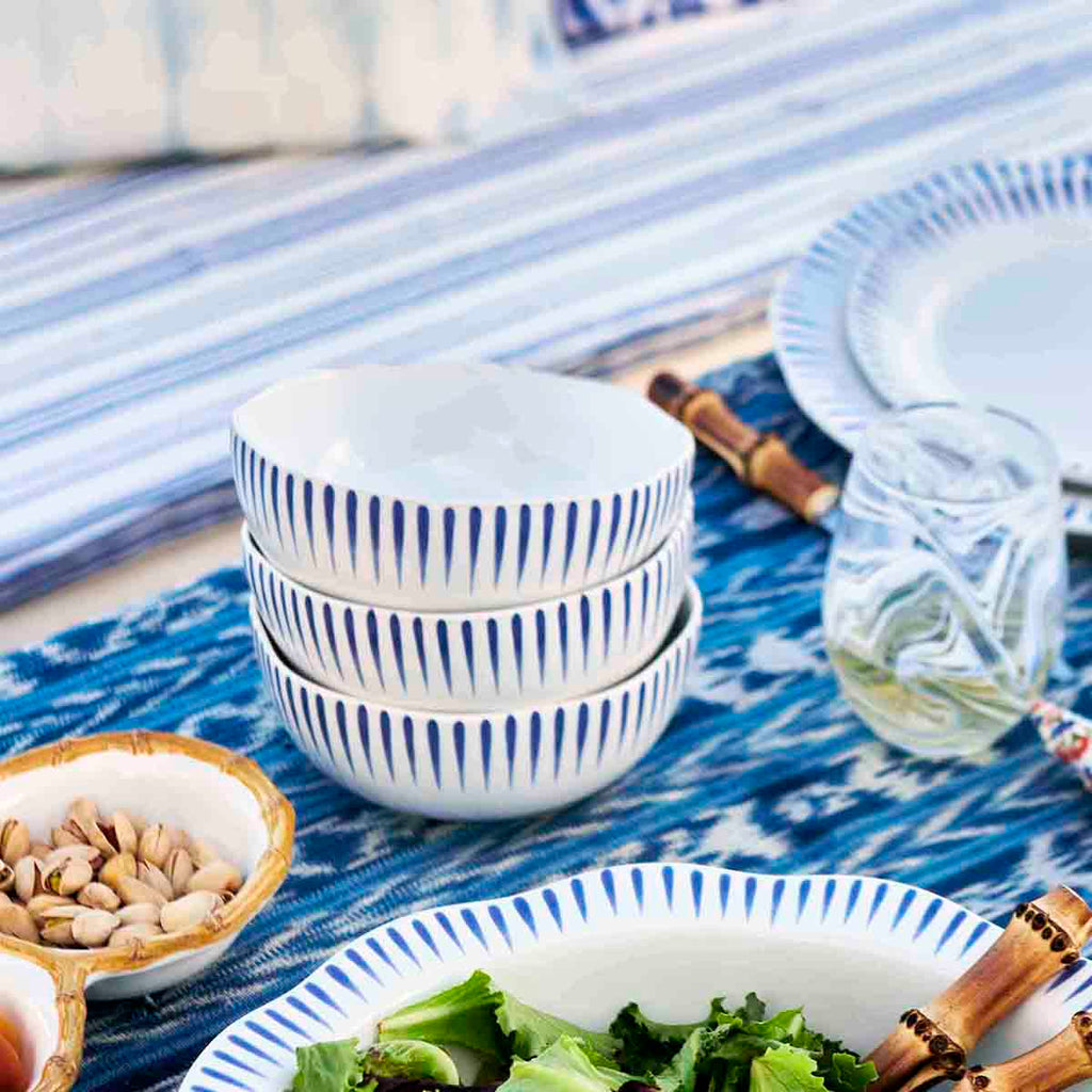 Sitio Stripe Cereal Bowl in Delft Blue