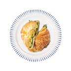 Sitio Stripe Dessert/Salad Plate in Delft Blue