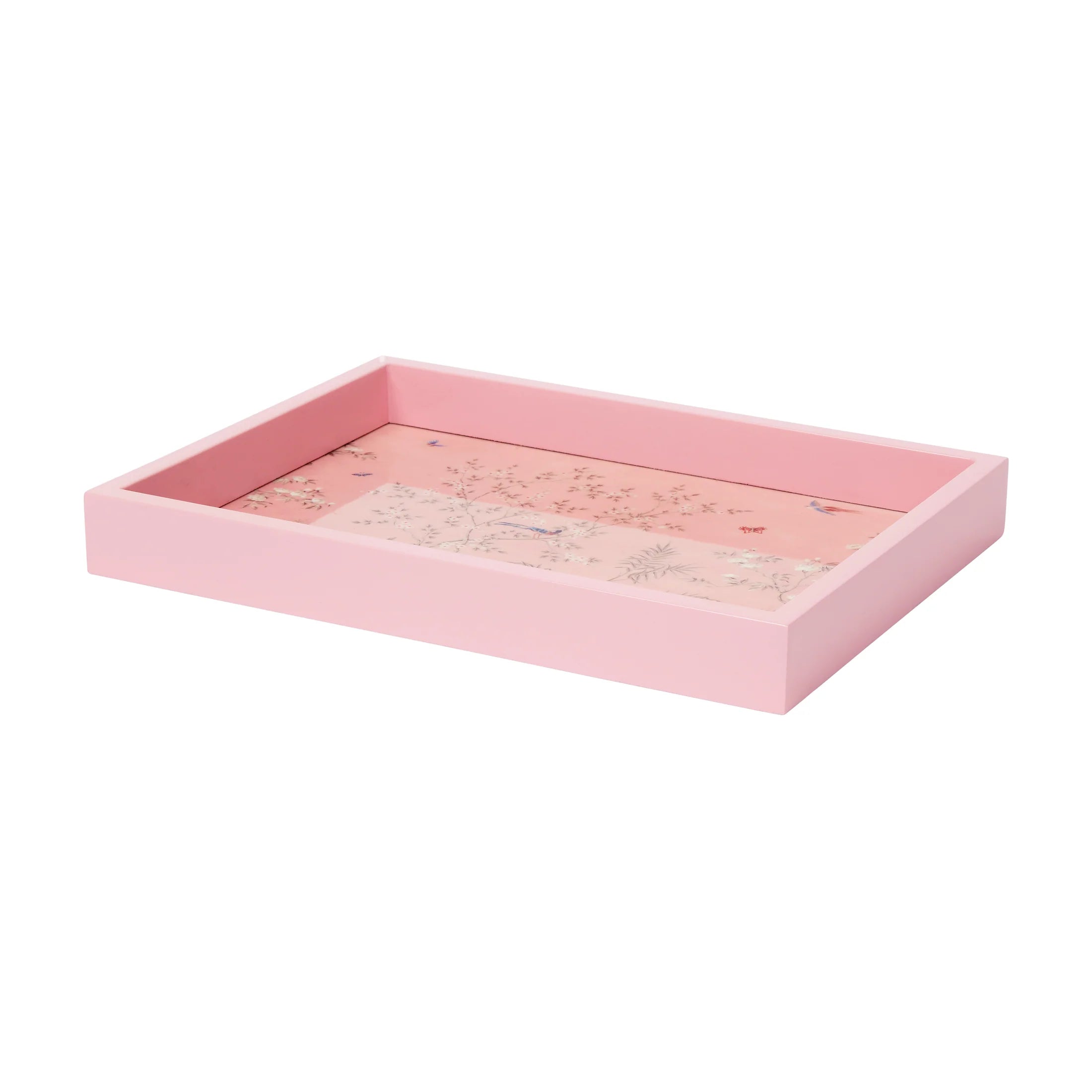 Chinoserie Lacquer Tray in Pink | Small