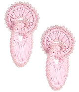 Tara Raffia Earring- Double Ring Pink