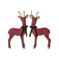 Pair Tartan Deer