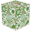 Green Floral Block Tissue Box