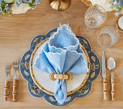 Arches Napkin in Blue/White