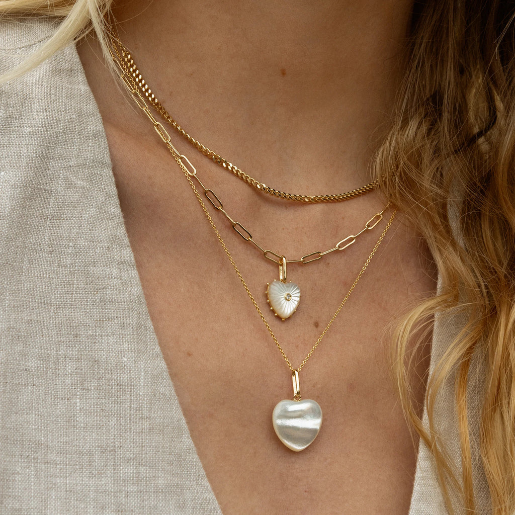 Mother of Pearl Heart Necklace