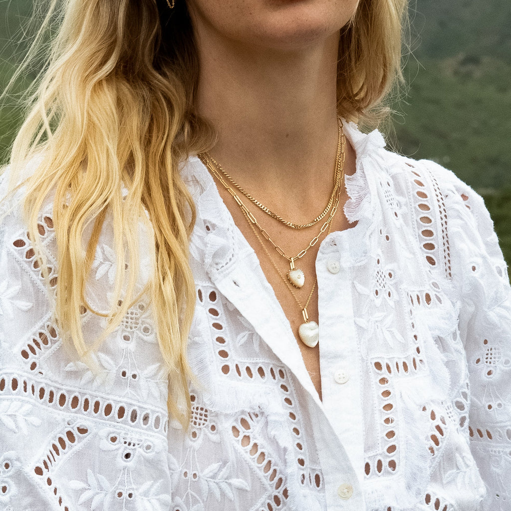 Mother of Pearl Heart Necklace