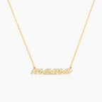 Mama Script Necklace in Gold