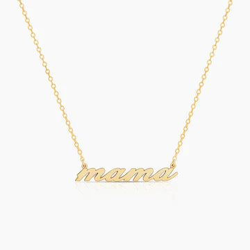 Mama Script Necklace in Gold