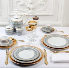 Arcades grey & gold Dinner Plate