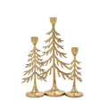 S/3 Gold Tree Taper Holders