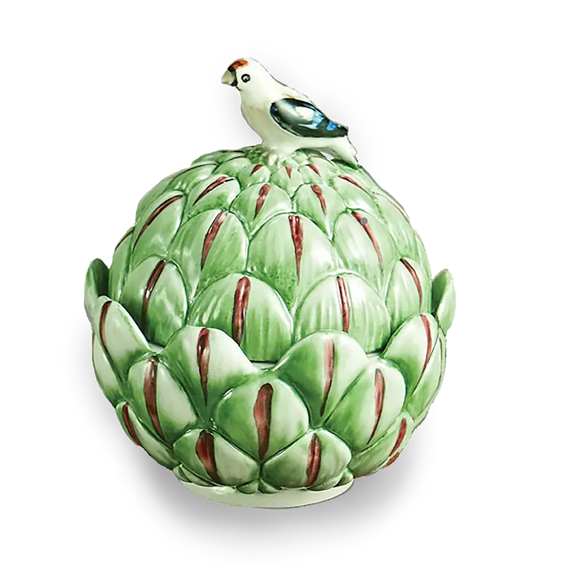 Artichoke Box with Bird, Small