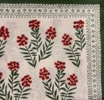 S/4 Phlox Red & Green Napkins