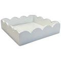 Lacquer Scalloped Notepad Holder | White
