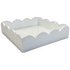 Lacquer Scalloped Notepad Holder | White