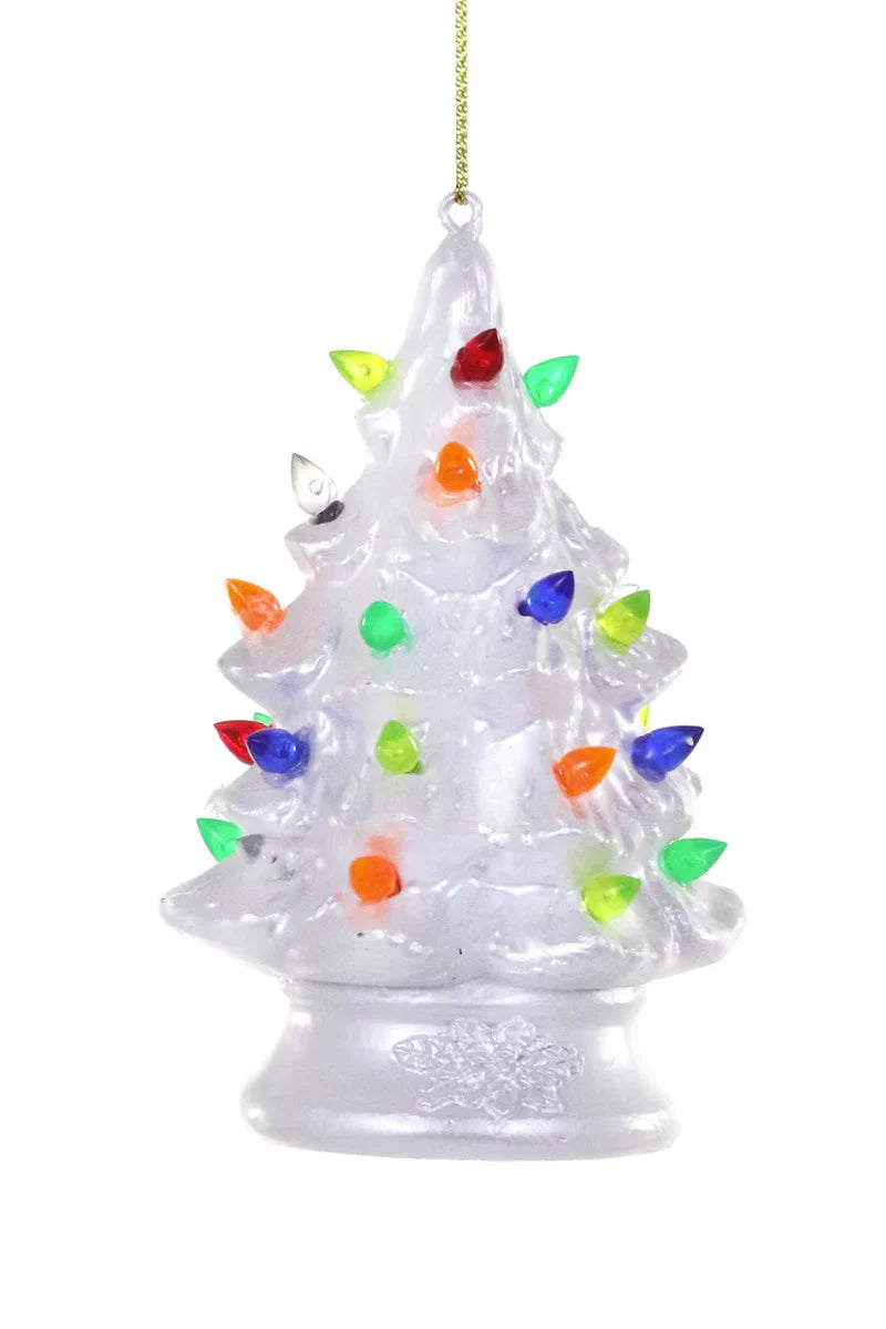Vintage Ceramic Tree Ornament in White
