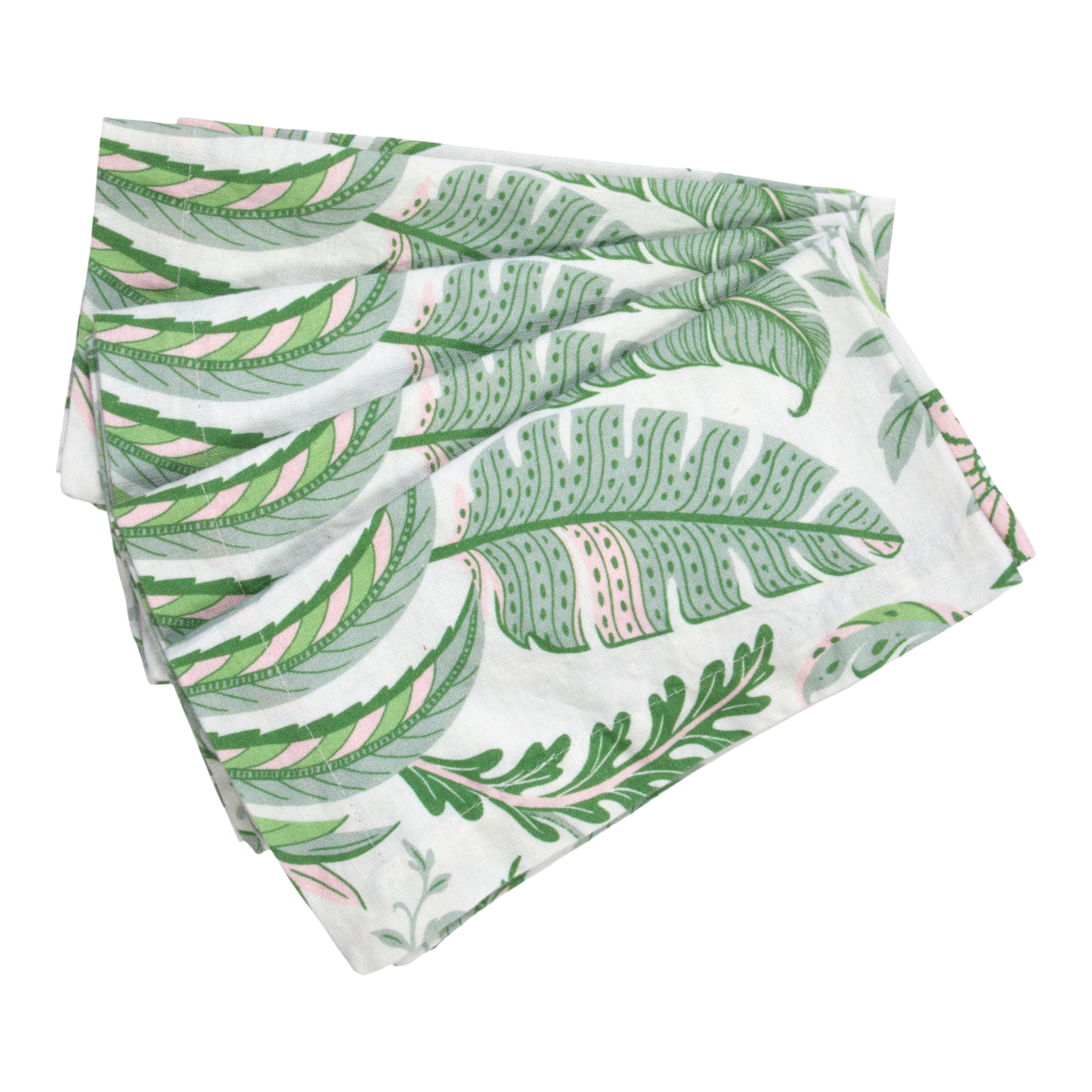 Pb Set Of 4 Napkins Green